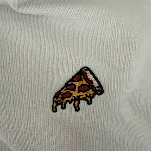 Forever 21 Pizza Slice White Hoodie Sweatshirt Size Large - Picture 2 of 5